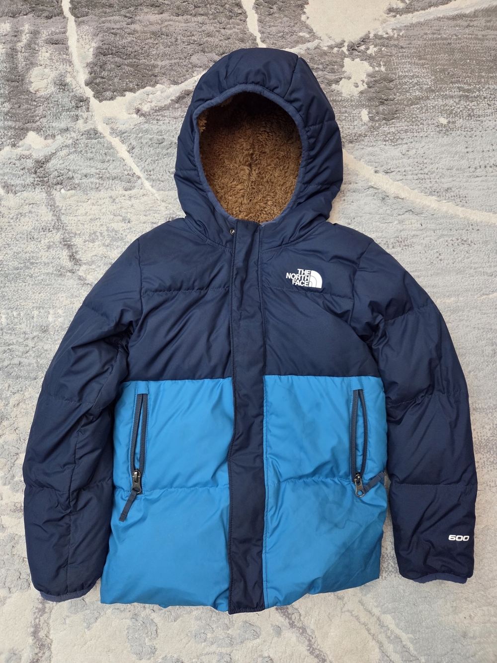 The North Face Kids Navy & Bright Blue Hooded Puffer Jacket